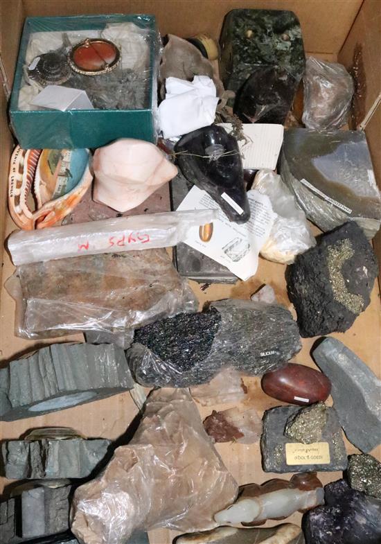 3 boxes of minerals